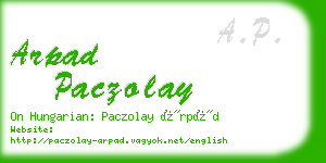 arpad paczolay business card